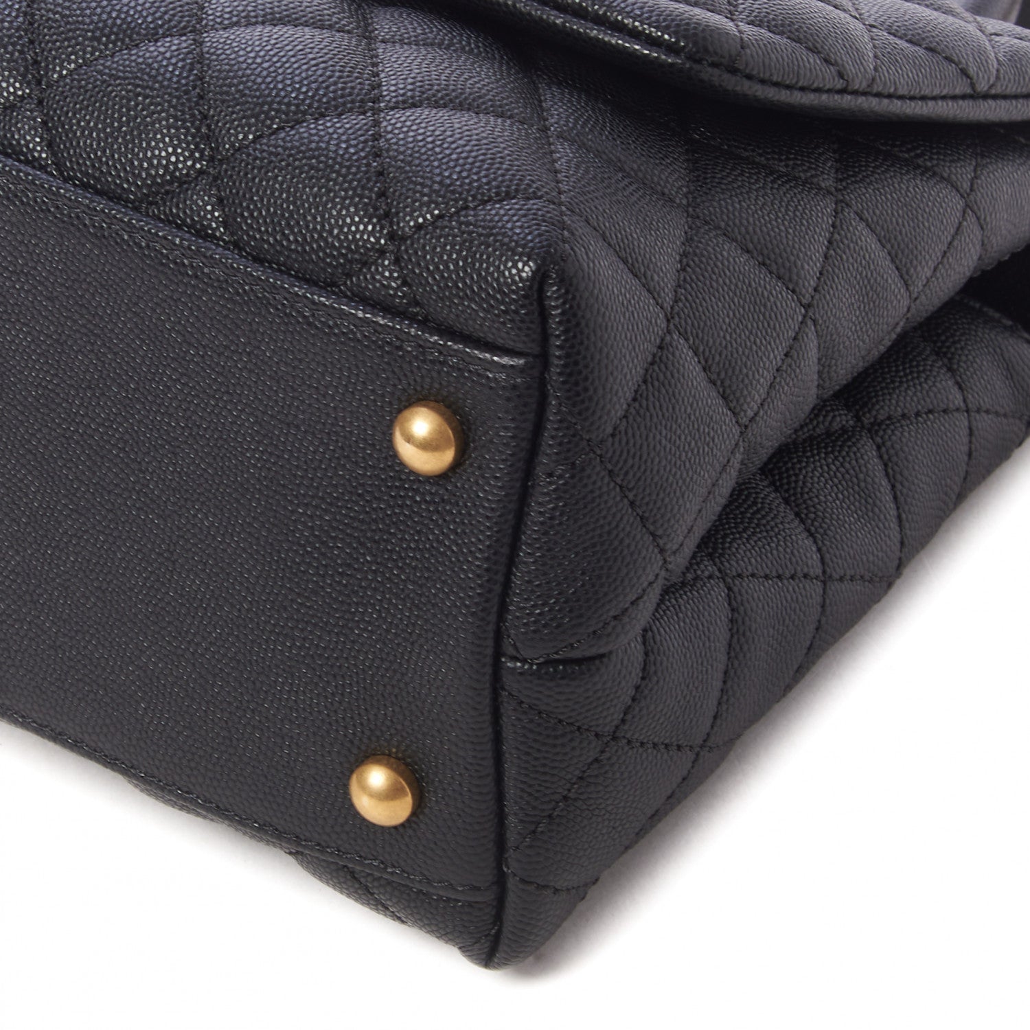 Chanel Caviar Quilted Small Coco Handle Flap Black 5 of 10