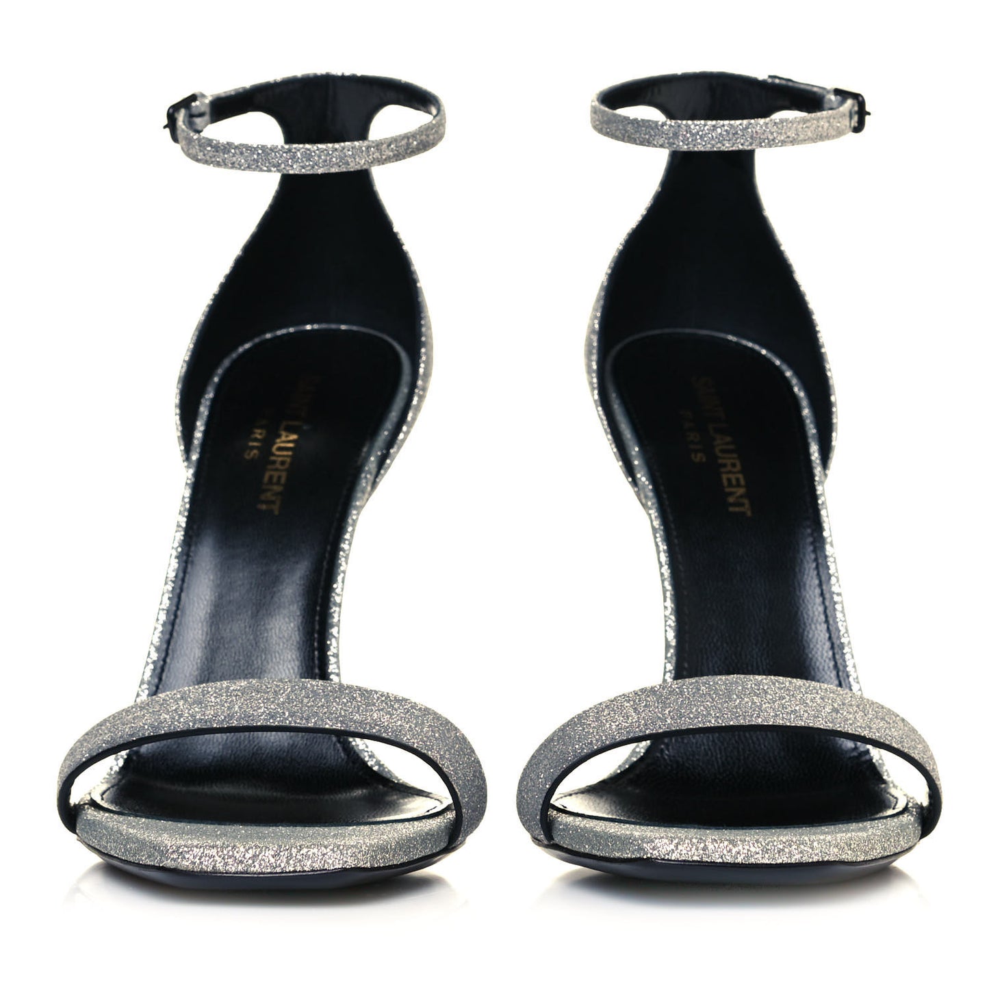 Glitter Amber 105 Ankle Strap Sandals 38.5 Silver