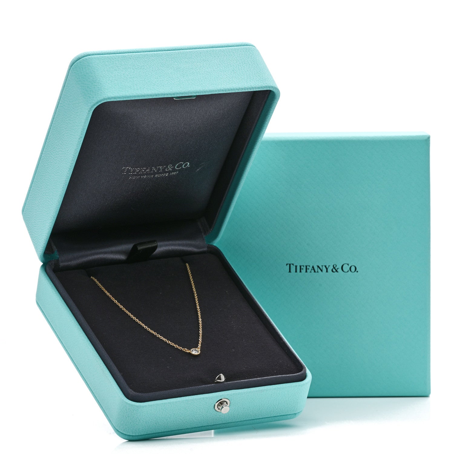 Tiffany 18K Yellow Gold Diamond .12ct Elsa Peretti Diamonds by the Yard Pendant Necklace 5 of 5