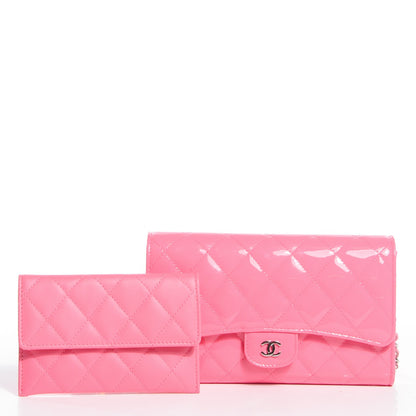 Chanel Patent Calfskin Quilted Clutch With Removable Chain Light Pink 9 of 10