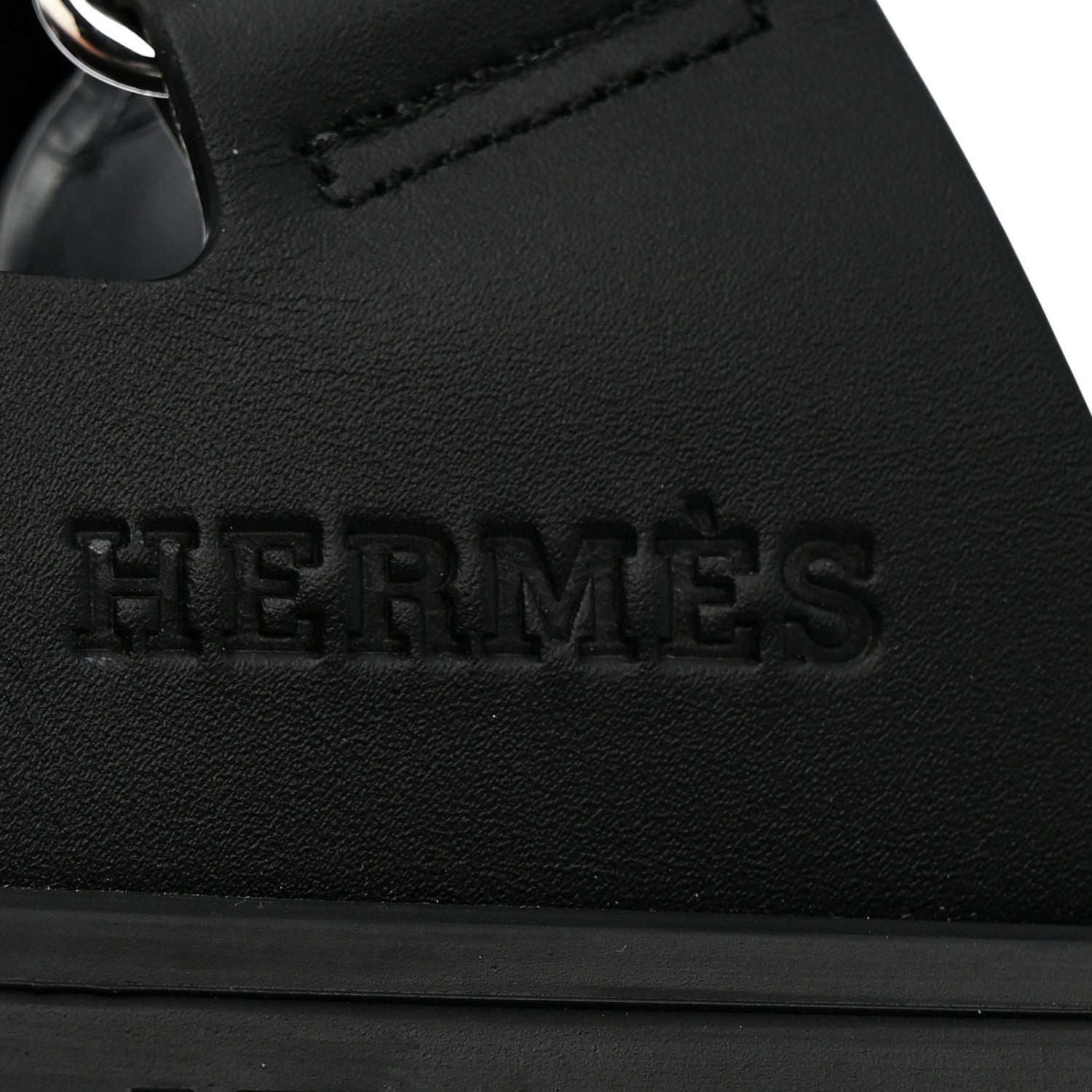 Hermes Calfskin Womens Chypre Sandals 38.5 Black 7 of 9