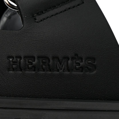Hermes Calfskin Womens Chypre Sandals 38.5 Black 7 of 9