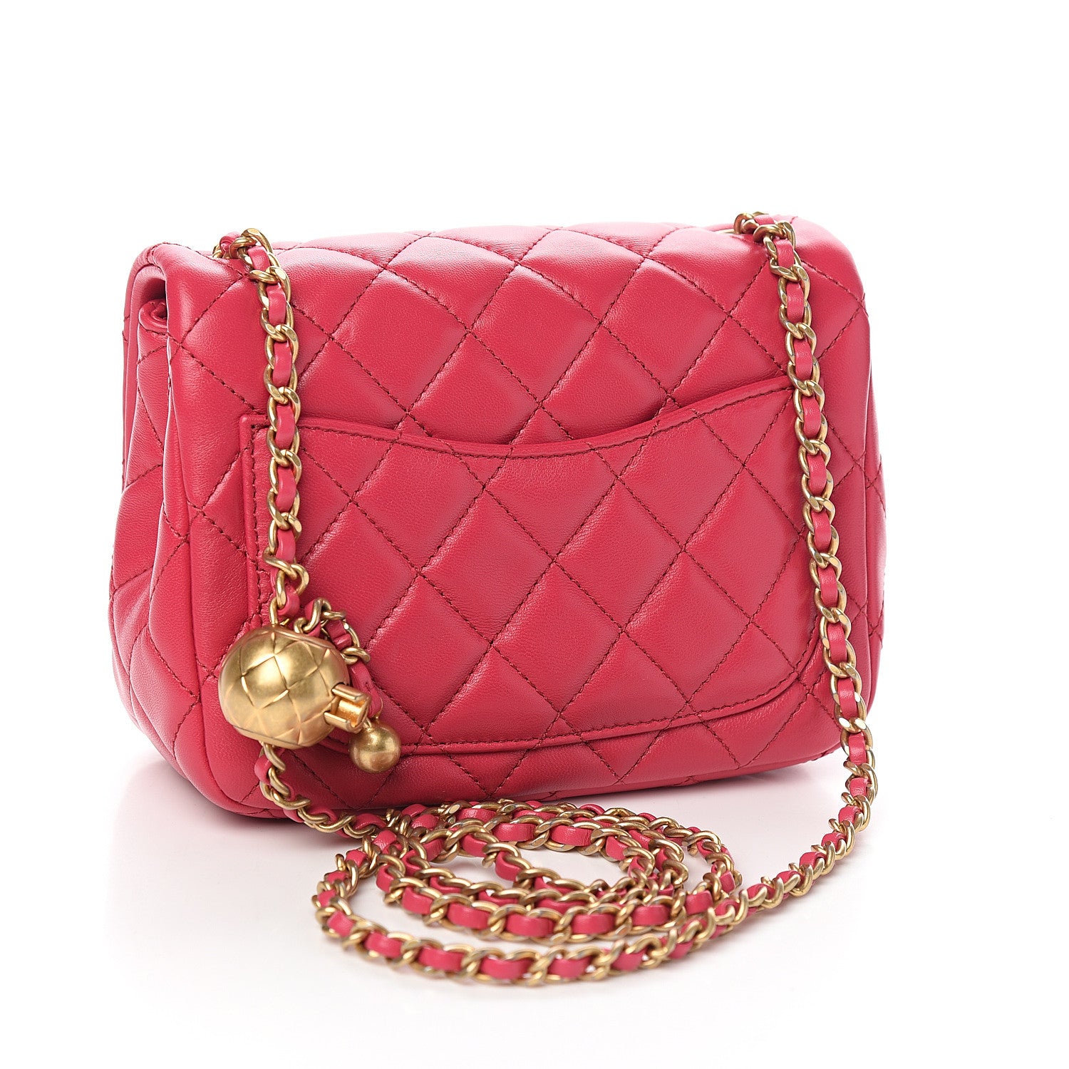 Chanel Lambskin Quilted Pearl Crush Mini Flap Pink 2 of 9
