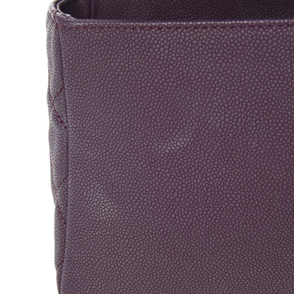 Chanel Washed Caviar Quilted Large Turn Around Ligne Flap Dark Purple 13 of 16
