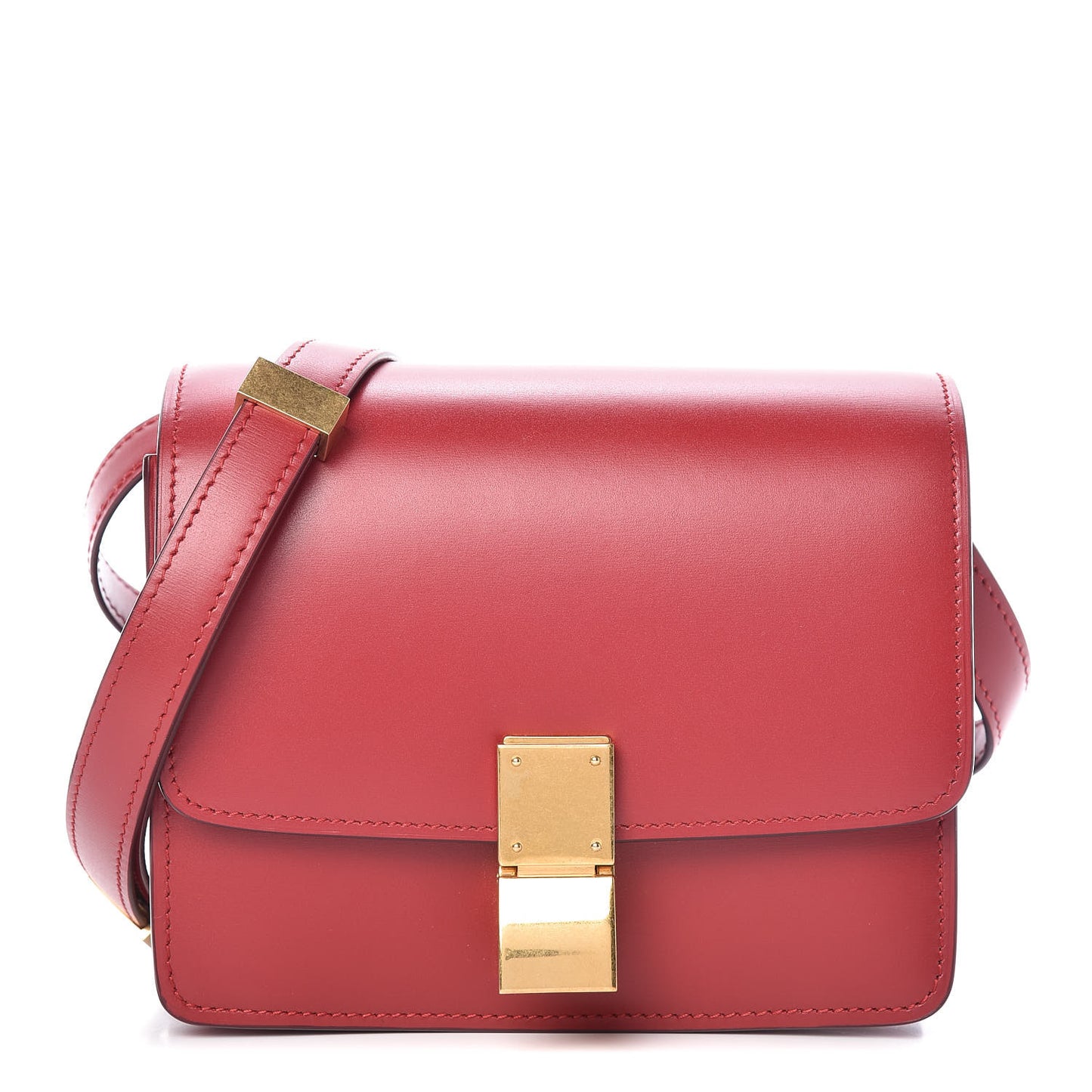 Box Calfskin Small Classic Box Flap Bag Red