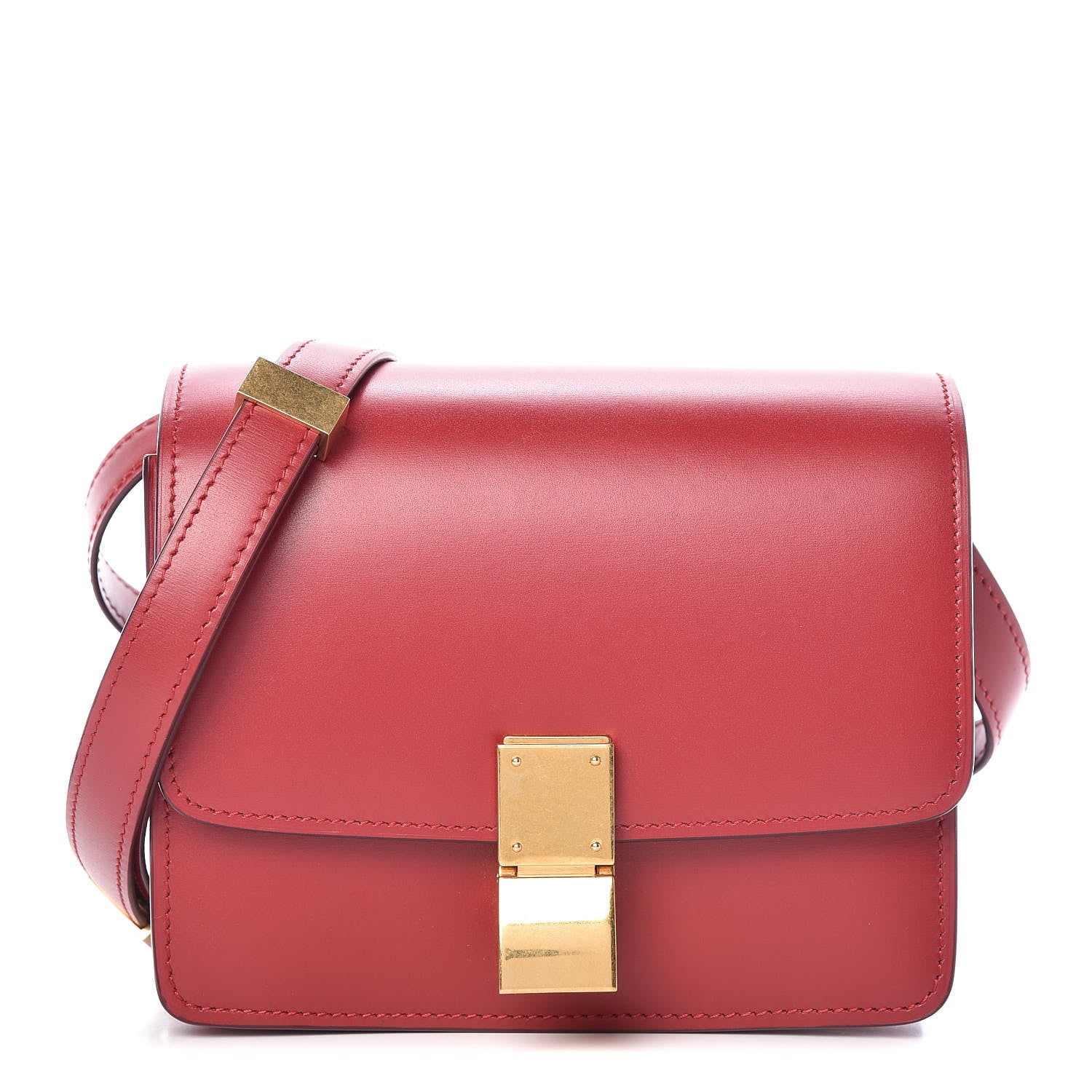 Celine Box Calfskin Small Classic Box Flap Bag Red 1 of 9