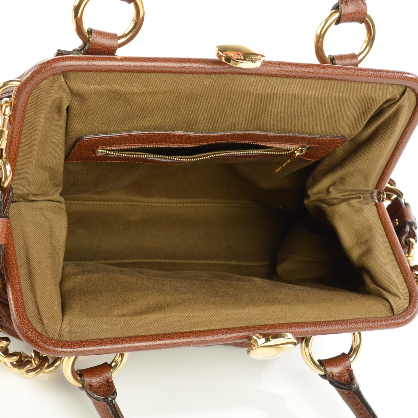 Calfskin Quilted Stam Brown