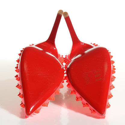 Christian Louboutin Patent Pigalle Spikes 120 Pumps 39.5 Fluo Rose Paris 5 of 6