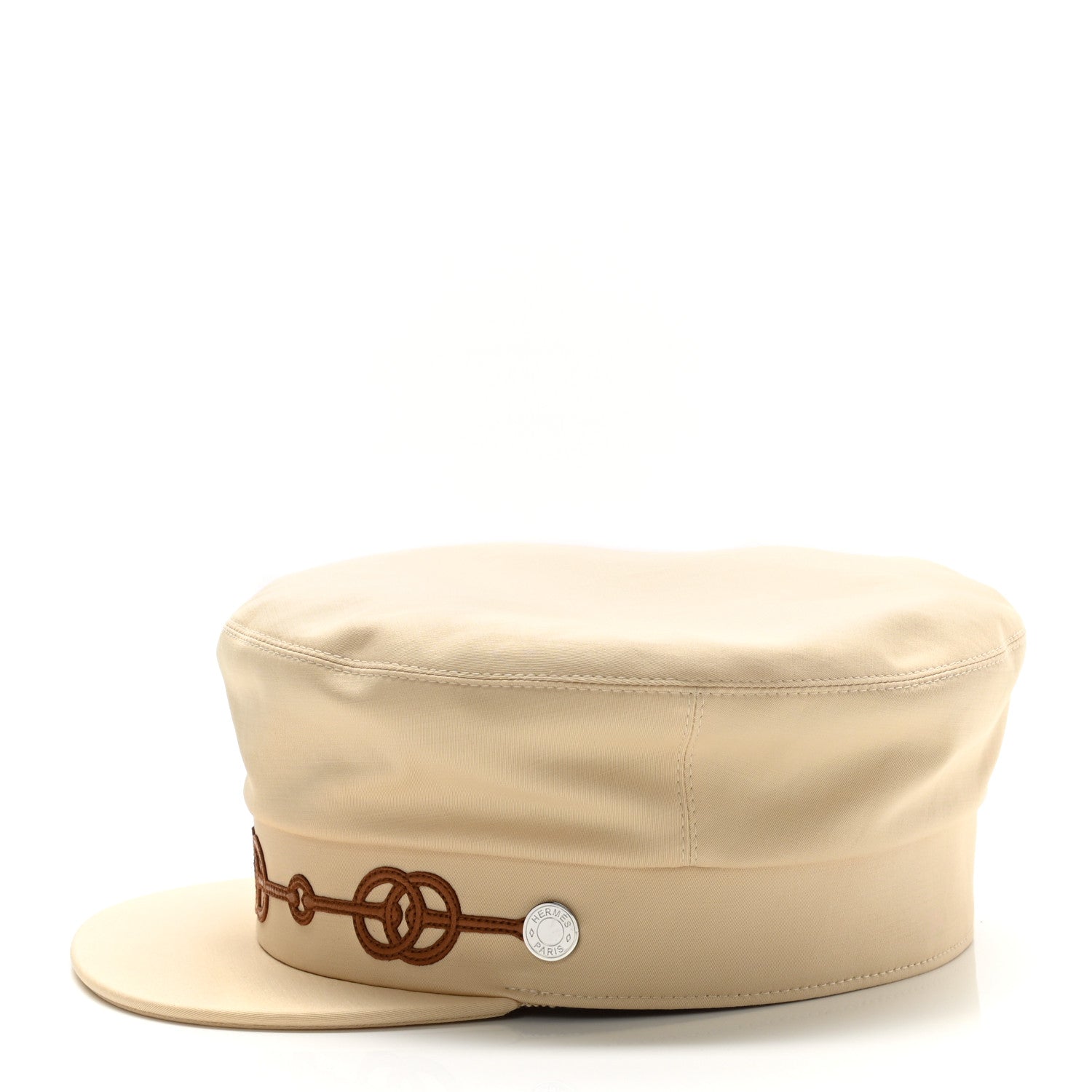 Hermes Double Linen Twill Casquette Cabourg Cliquetis Cap 58 White Creme 4 of 7