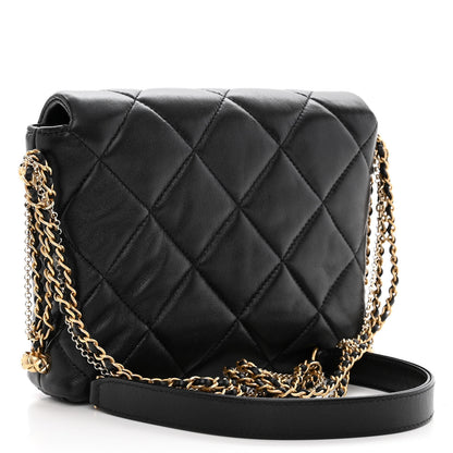 Chanel Lambskin Quilted Mini Crush On Chains Flap Bag Black 3 of 10