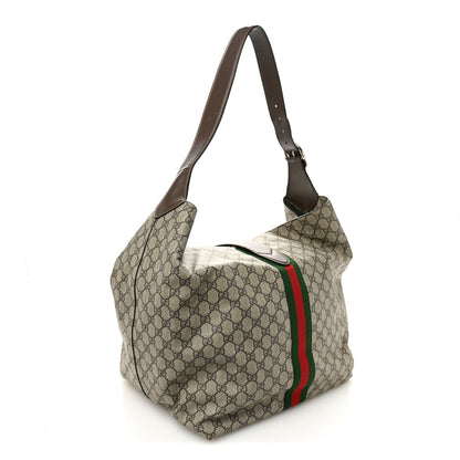 Gucci GG Supreme Monogram Calfskin Web Small Jackie 1961 Shoulder Bag Beige Brown Sugar 4 of 11