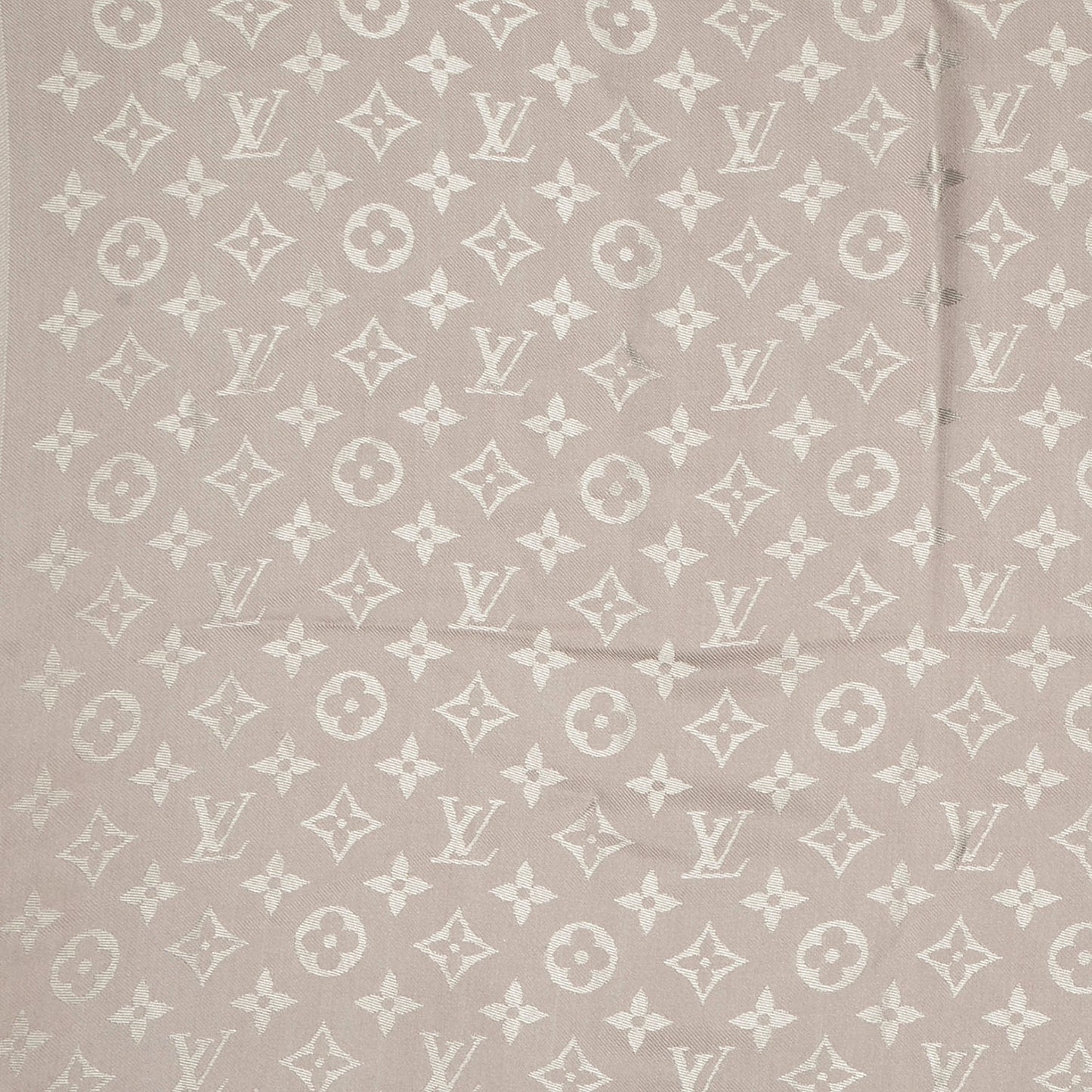 Silk Wool Monogram Shawl Beige