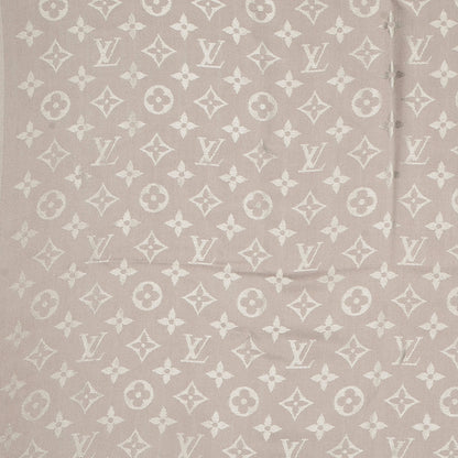 Louis Vuitton Silk Wool Monogram Shawl Beige 1 of 5