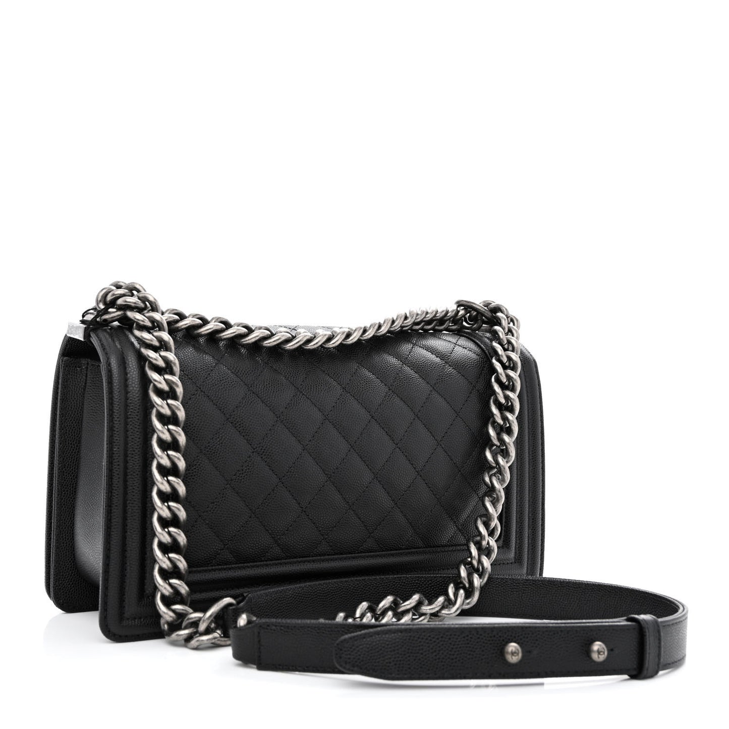 Caviar Quilted Medium Boy Flap Black