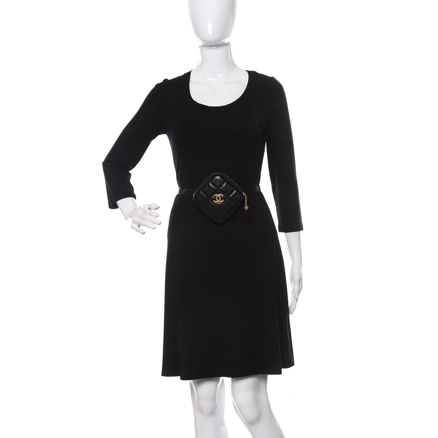 Caviar Quilted Coin Purse Belt Bag Black