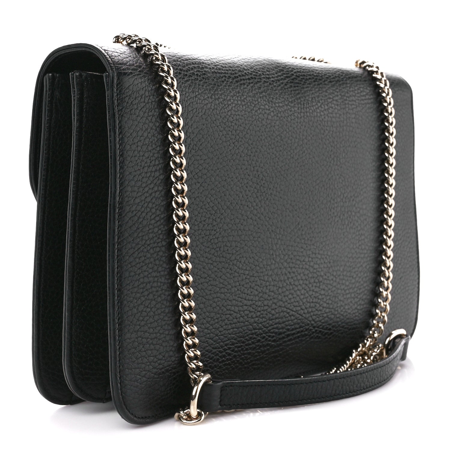 Gucci Dollar Calfskin Interlocking G Chain Wallet Black 3 of 13