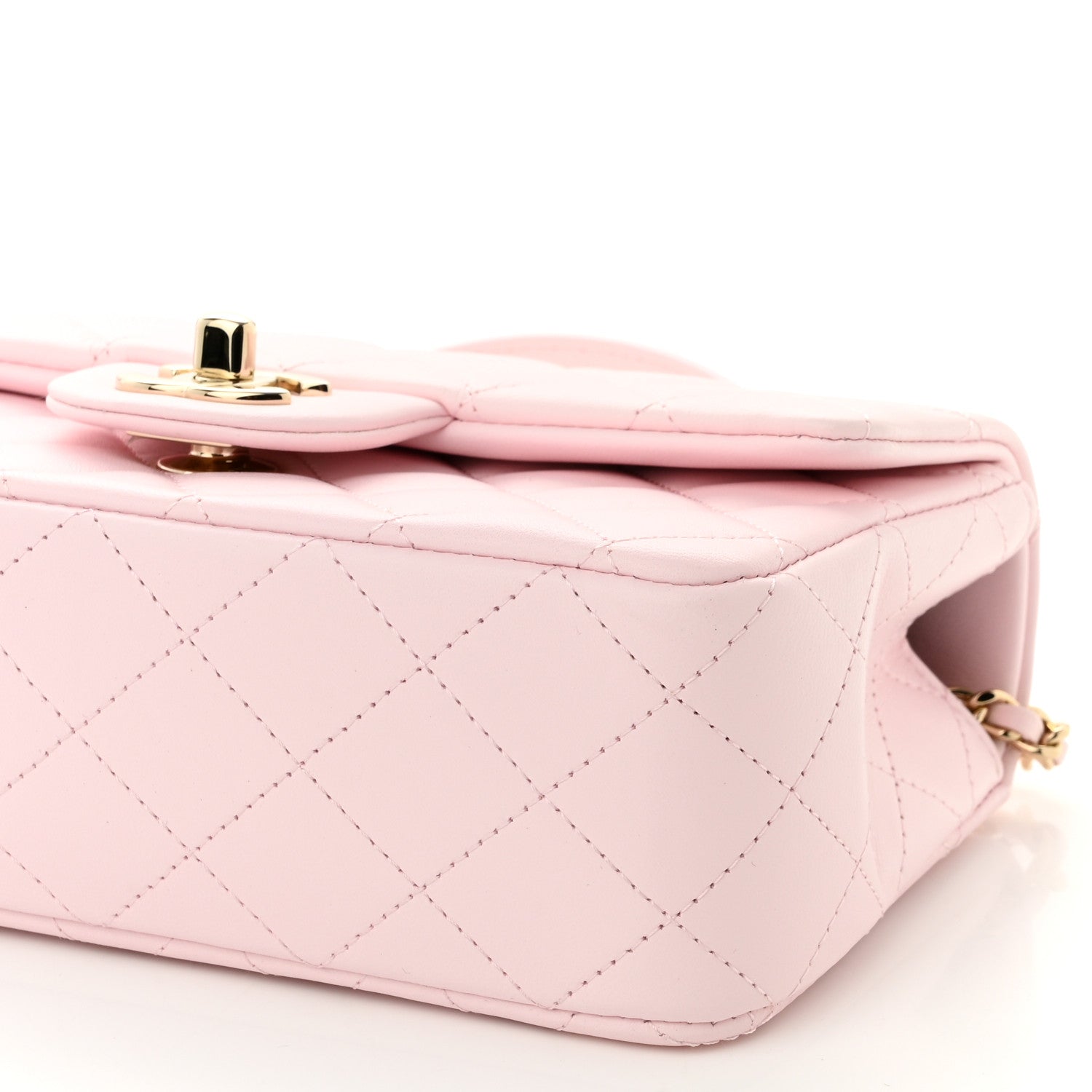 Chanel Lambskin Quilted Mini Top Handle Rectangular Flap Light Pink 10 of 10
