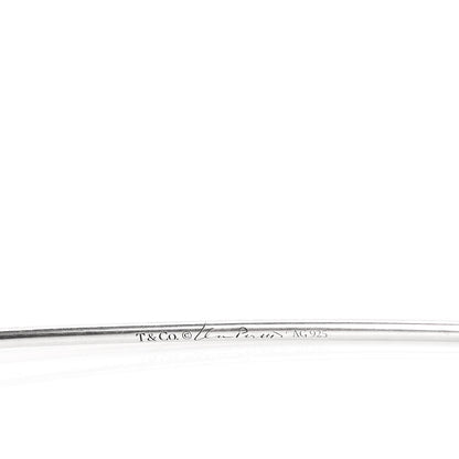 Tiffany Sterling Silver Diamond .23ctw Elsa Peretti Hoop Necklace 3 of 5