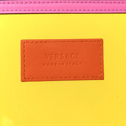 Versace Vinyl Calfskin 90s Logo Tote Yellow 7 of 9