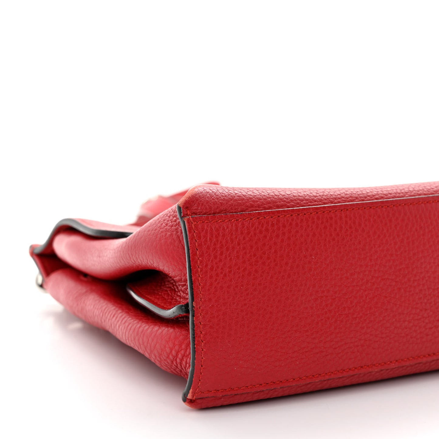Cellarius Calfskin Small Bamboo Daily Top Handle Bag Hibiscus Red
