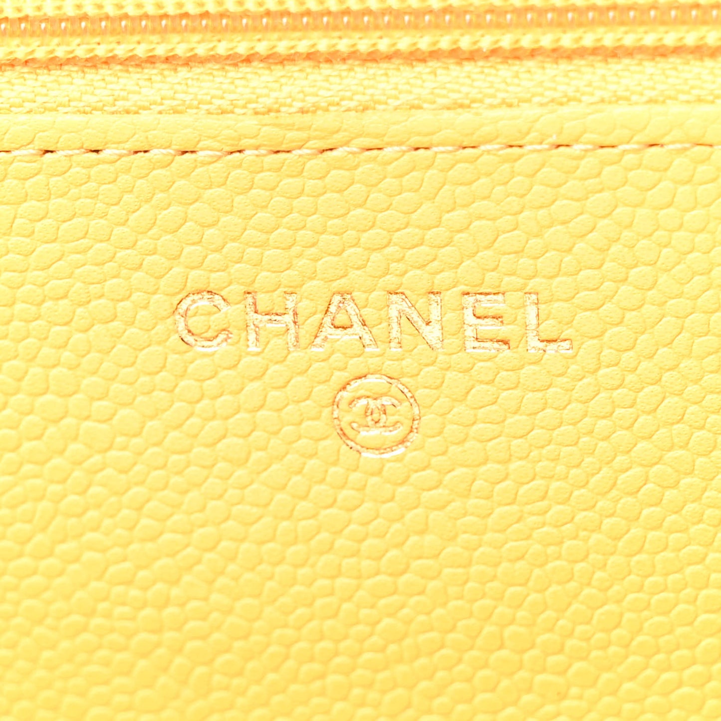 Caviar Quilted Wallet on Chain WOC Yellow