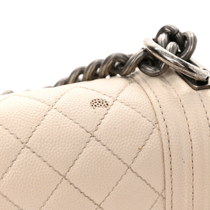 Chanel Caviar Quilted Medium Boy Flap Ivory 17 of 20