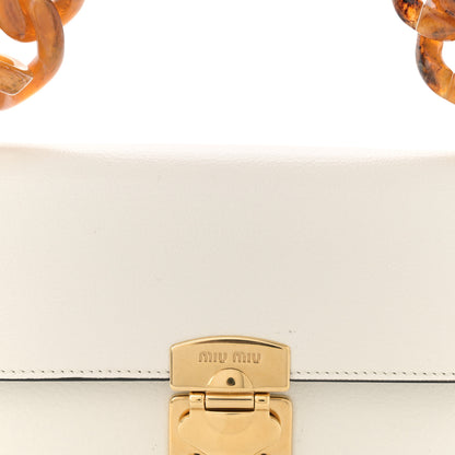 Miu Miu Goatskin Resin Madras Chain Shoulder Bag White 7 of 11