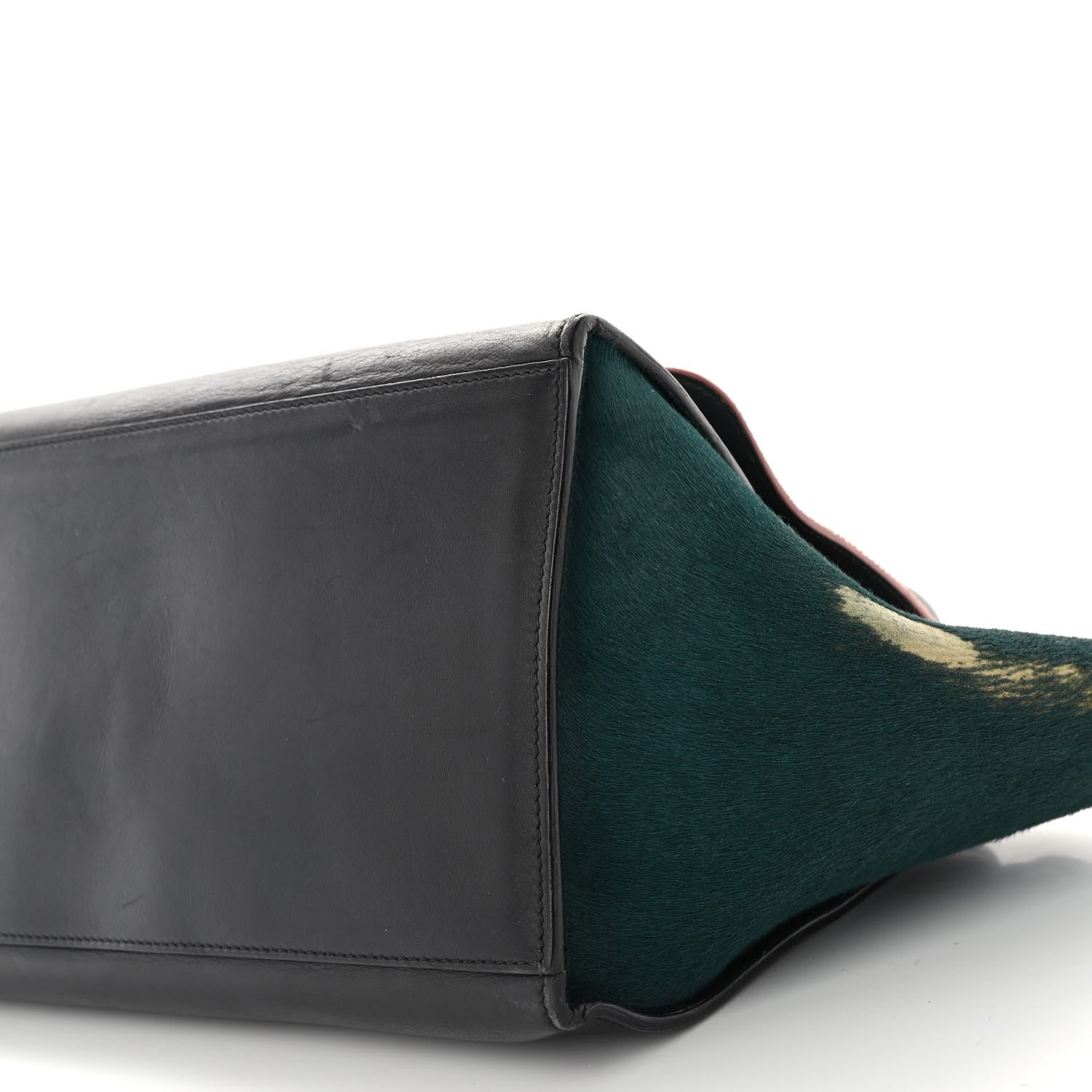 Celine Pony Hair Smooth Calfskin Medium Tri-Color Trapeze Pink Green Black 9 of 14