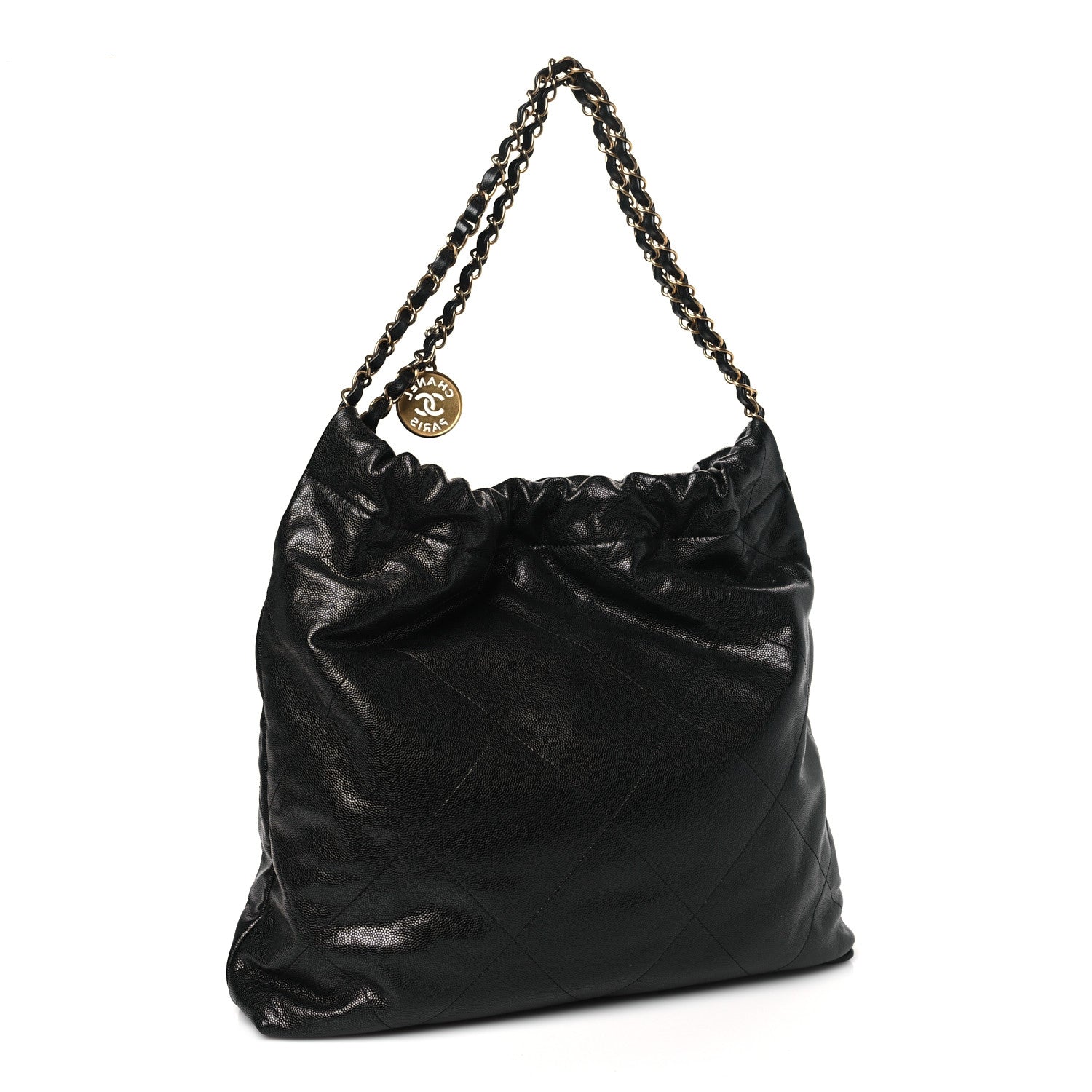 Chanel Shiny Caviar Quilted Monochrome 22 Black 4 of 10