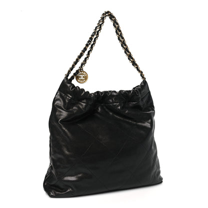 Chanel Shiny Caviar Quilted Monochrome 22 Black 4 of 10