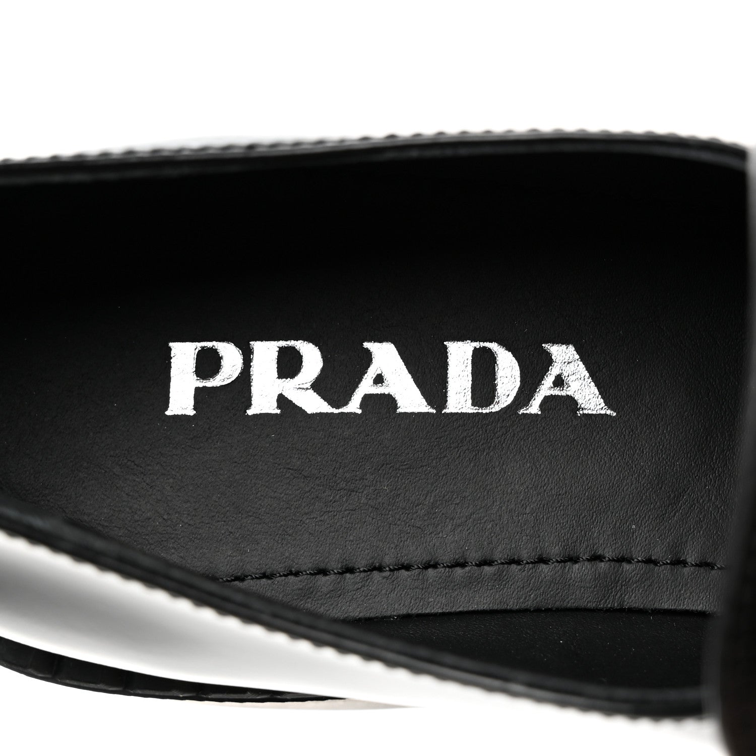 Prada Spazzolato Metal Triangle Logo 50mm Loafers 40 Black 6 of 8