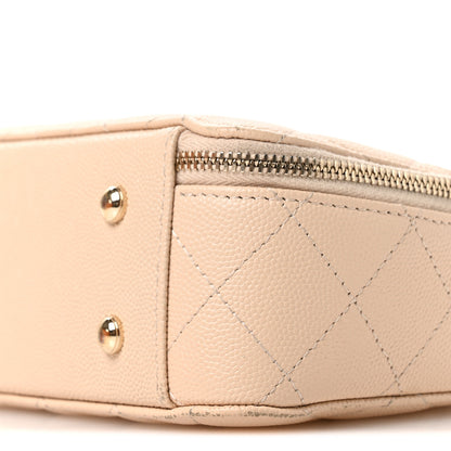 Chanel Caviar Quilted Top Handle Vanity Case Light Beige 10 of 11
