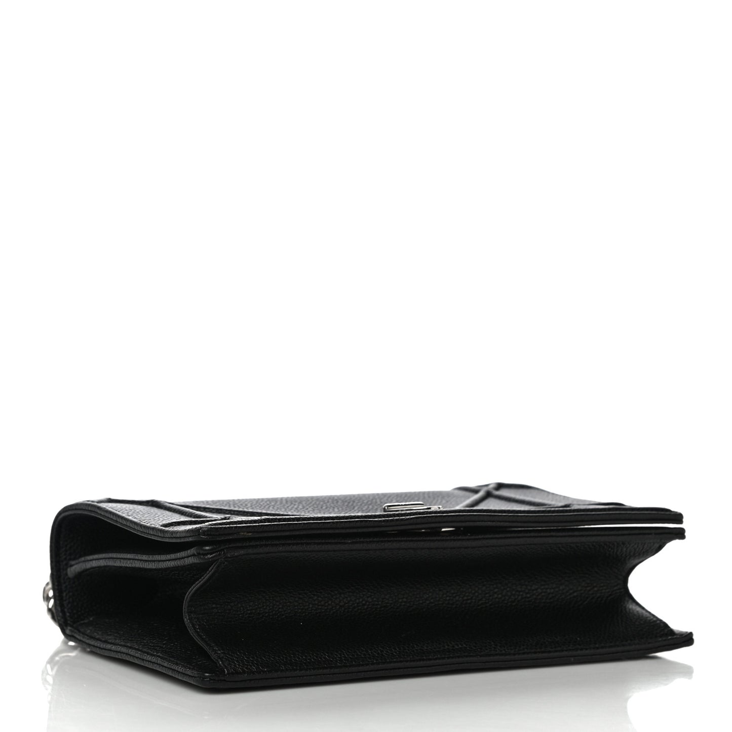 Grained Calfskin Medium Diorama Flap Bag Black