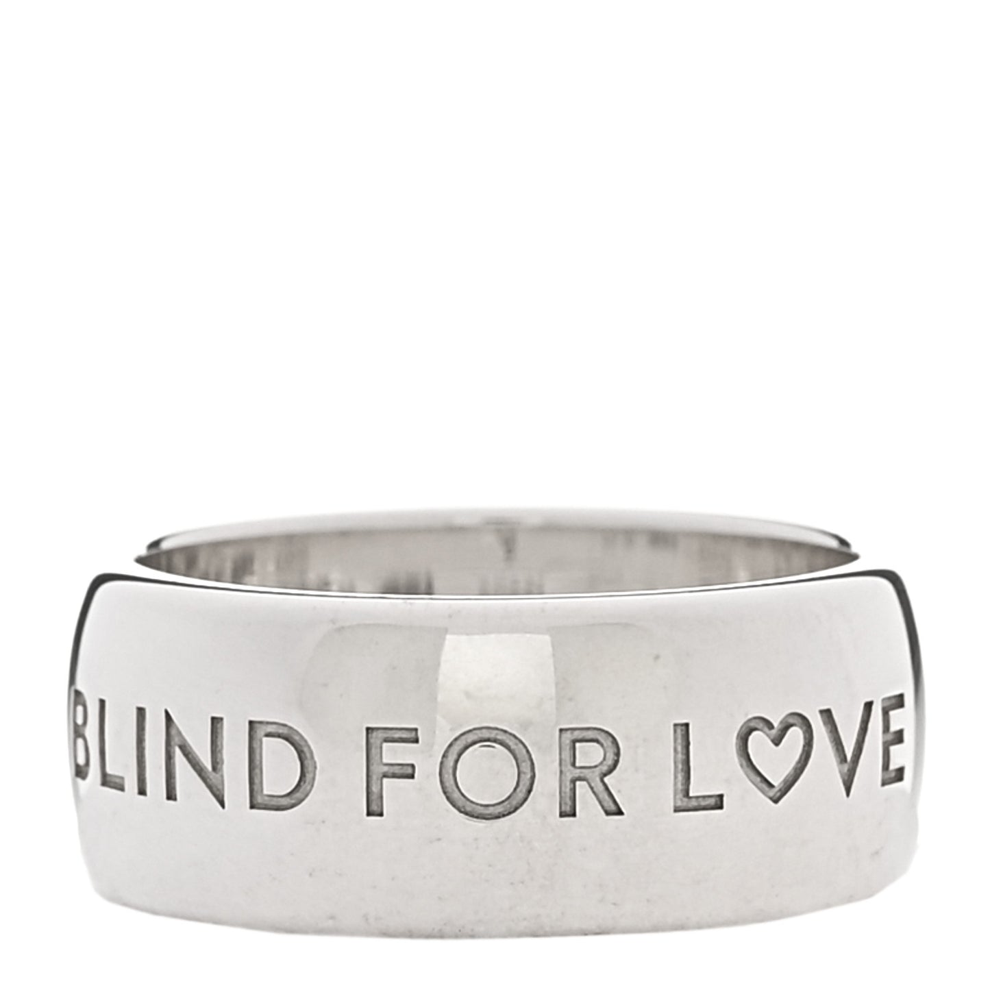 Sterling Silver Blind for Love Band Wide Ring 60 9