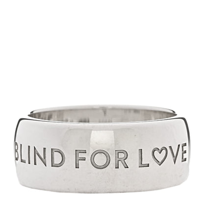 Gucci Sterling Silver Blind for Love Band Wide Ring 60 9 3 of 6