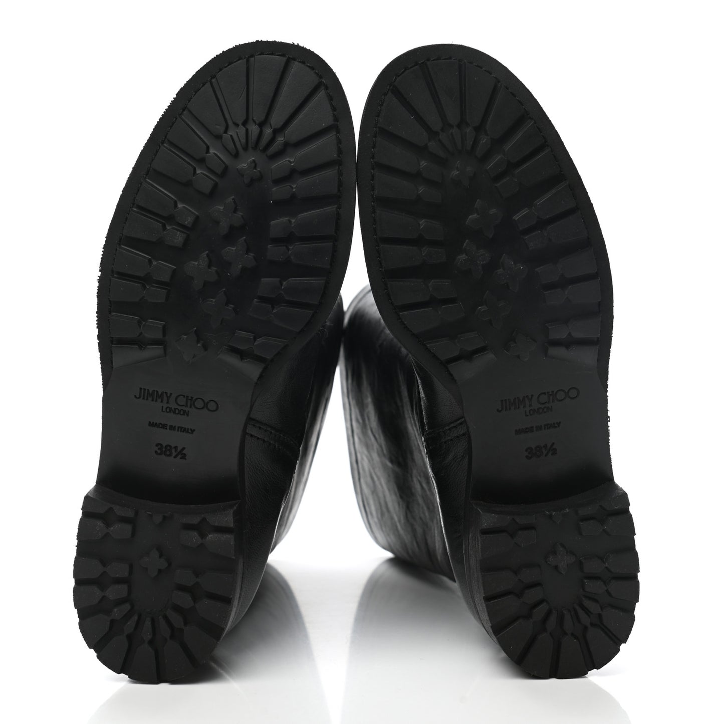 Rugged Leather Biker Boots 38.5 Black