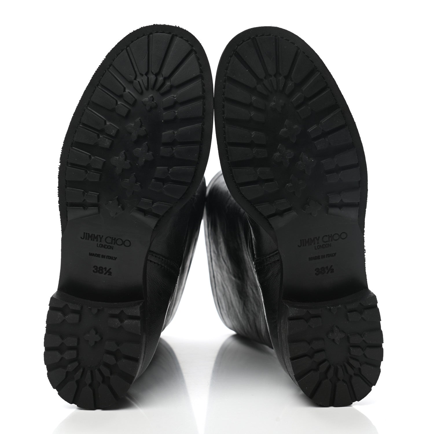 Jimmy Choo Rugged Leather Biker Boots 38.5 Black 5 of 8