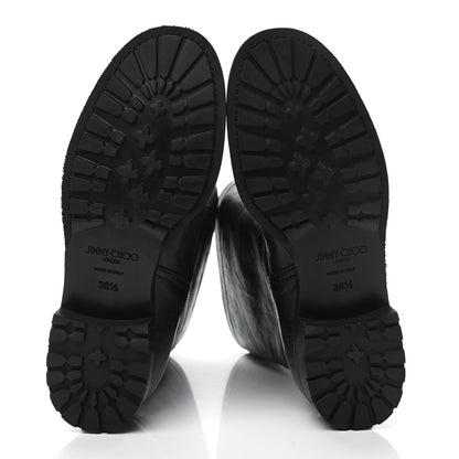 Jimmy Choo Rugged Leather Biker Boots 38.5 Black 5 of 8