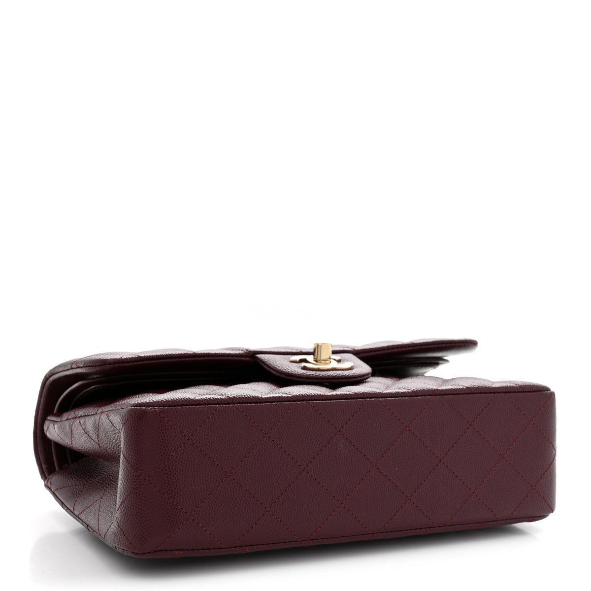 Chanel Caviar Quilted Small Double Flap Burgundy 4 of 11