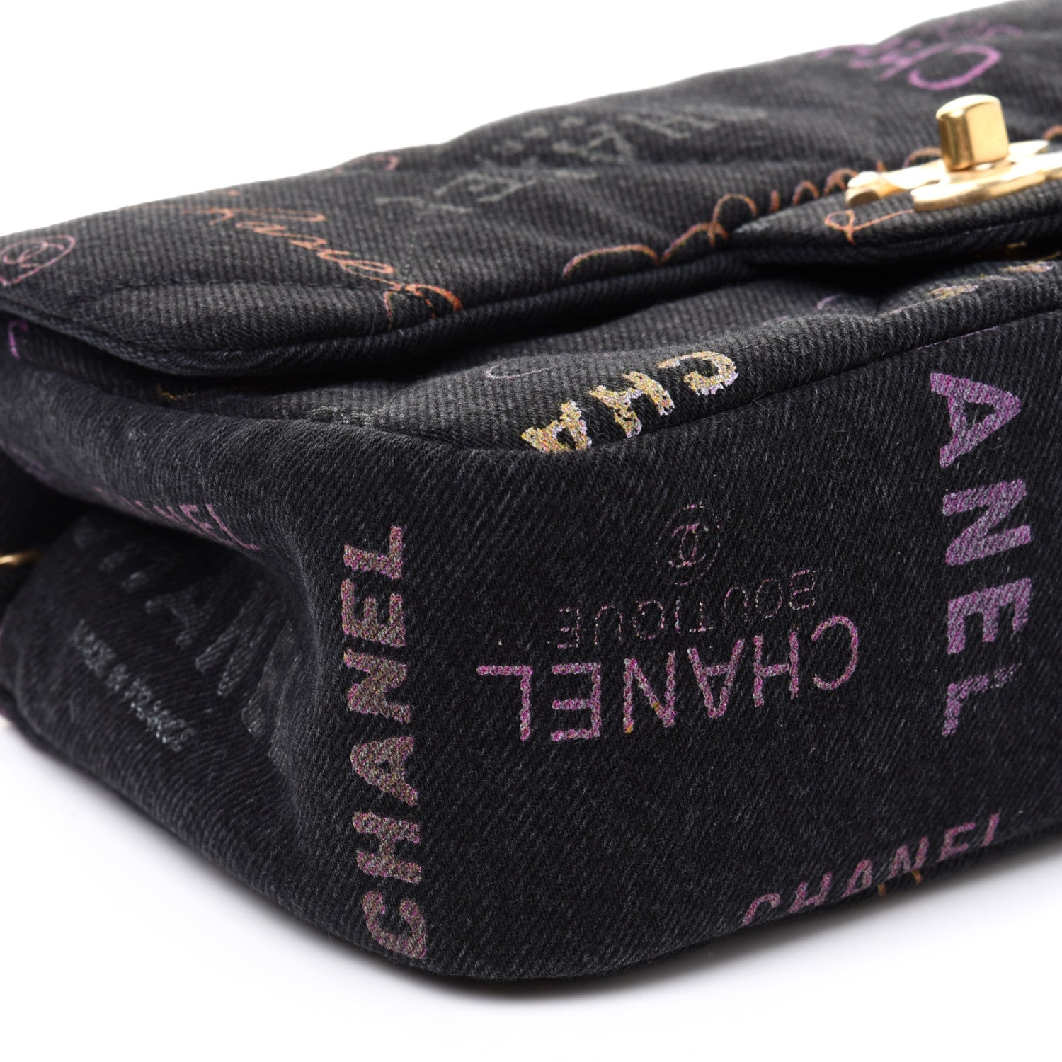 Chanel Denim Quilted Denim Mood Mini Rectangular Flap Black Multicolor 11 of 13