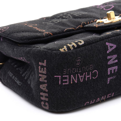 Chanel Denim Quilted Denim Mood Mini Rectangular Flap Black Multicolor 11 of 13