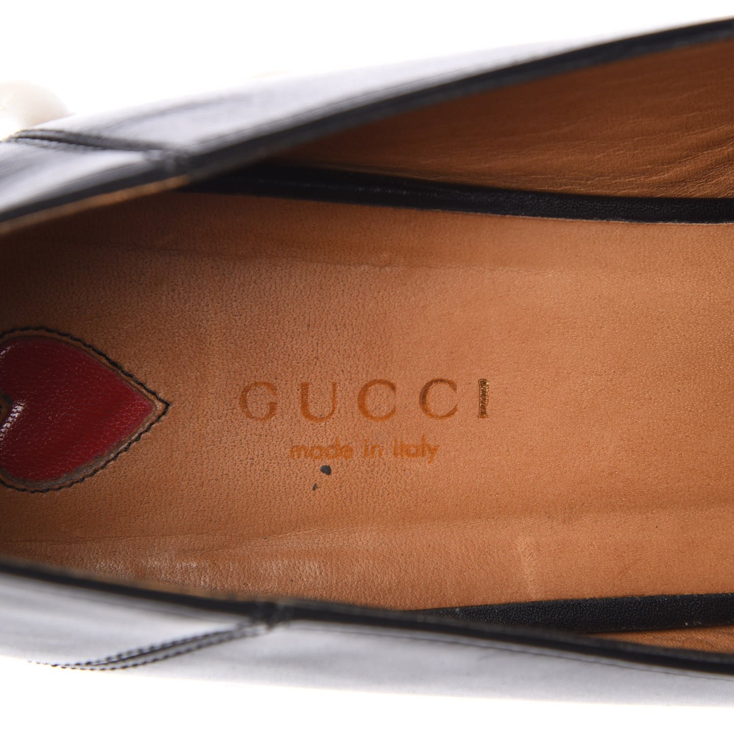 Calfskin Web Pearl Embellished Peyton Loafers 40 Black