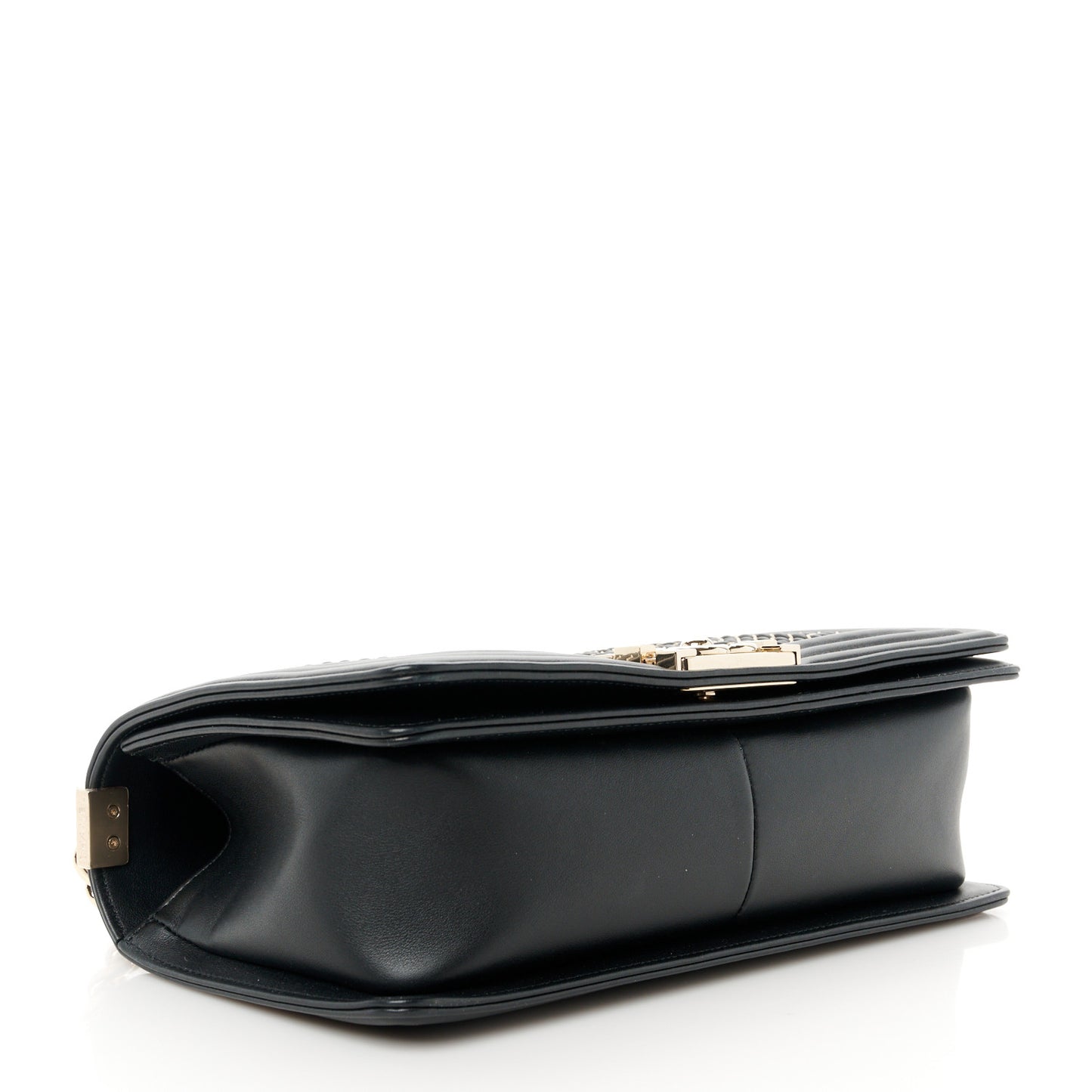 Calfskin Braided Medium Boy Flap Black