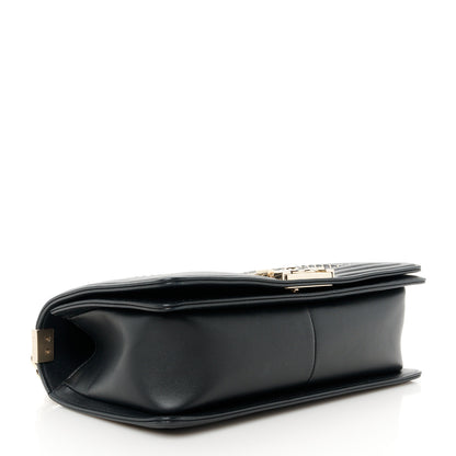 Chanel Calfskin Braided Medium Boy Flap Black 4 of 11