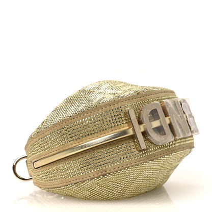 Fendi Crystal Vitello Laminato Suede FF Nano Fendigraphy Hobo Bag Platino 4 of 11