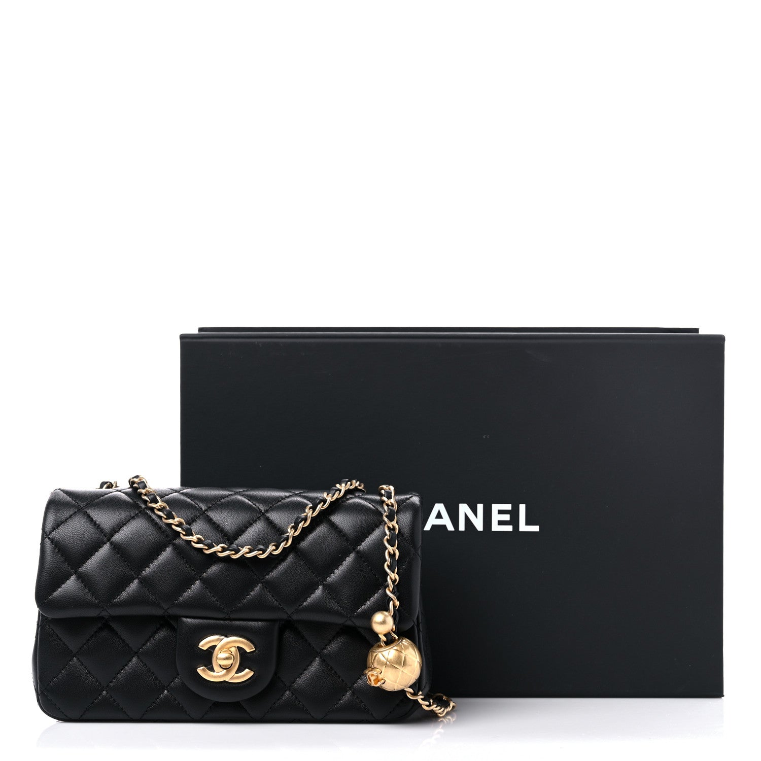 Chanel Lambskin Quilted Mini Rectangular Pearl Crush Flap Black 10 of 10