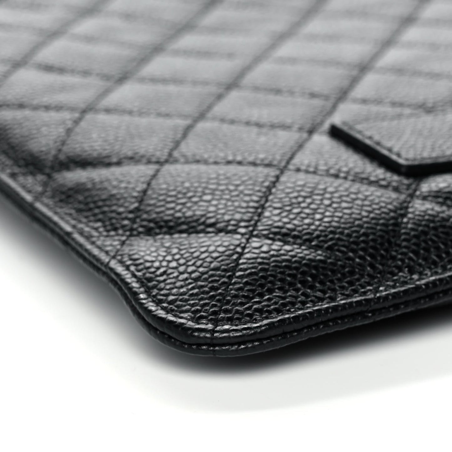 Caviar Quilted Document Portfolio Holder Black