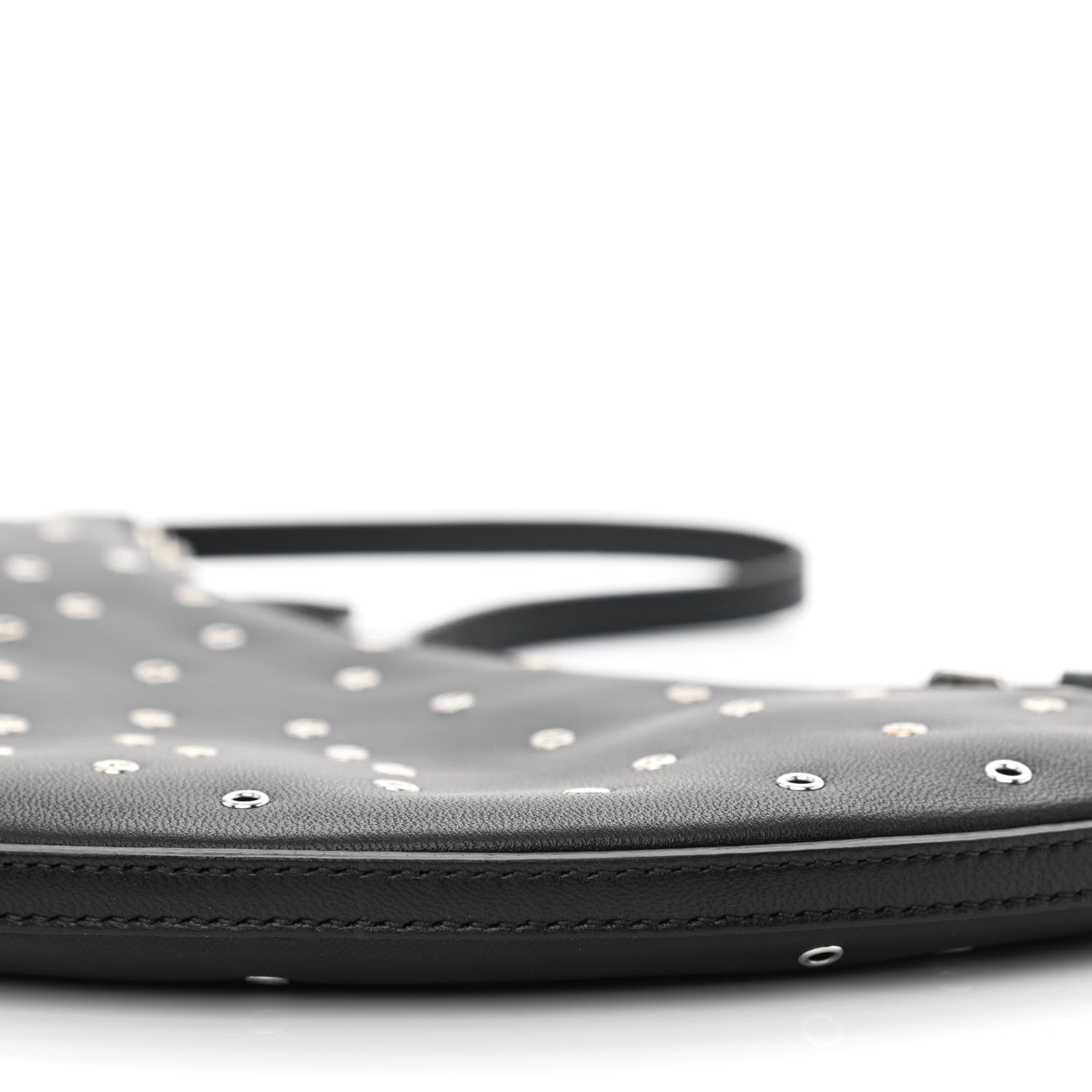 Alaia Lambskin Grommet One Piece Demi Lune Bag Black 9 of 9