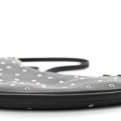 Alaia Lambskin Grommet One Piece Demi Lune Bag Black 9 of 9