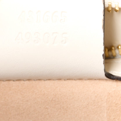 Gucci Calfskin Embroidered Medium Sylvie Top Handle Bag White 7 of 11